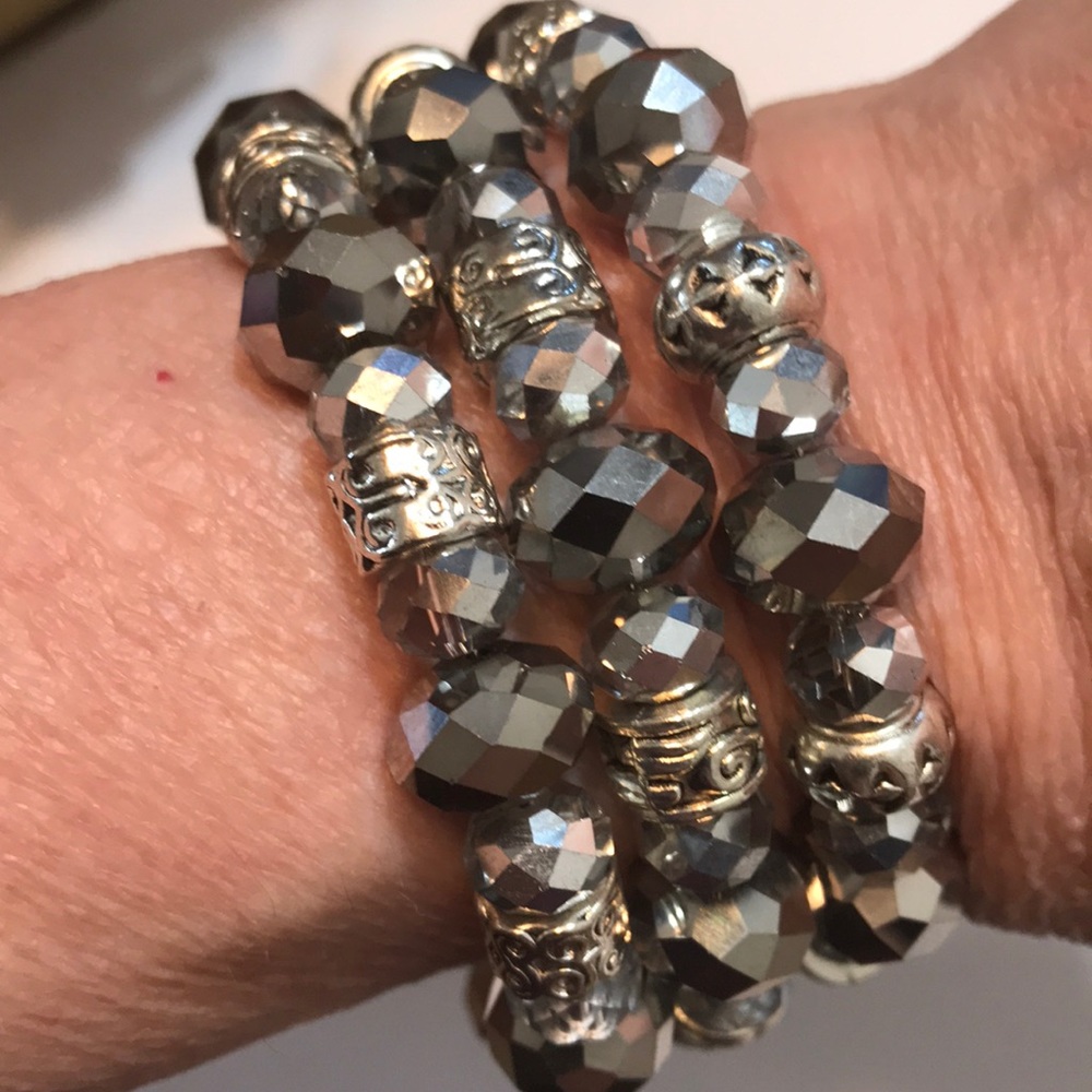 Artisan OOAK Genuine Swarovski Crystal Bracelet & Earrings OSFM